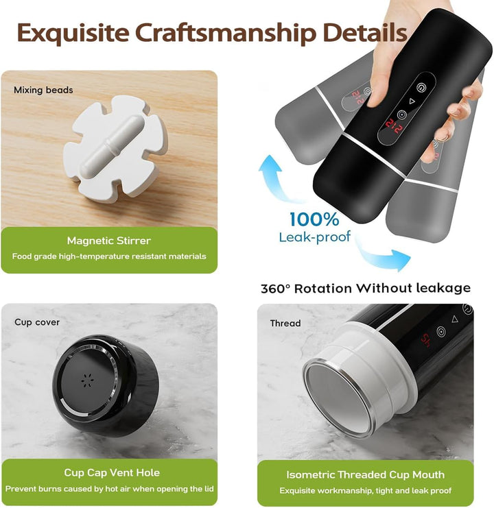 Wasserkocher für Auto, 12V 24V Wasserkocher Cup für LKW Taxi, 420ml Tragbarer Schneller Fläschchenwä