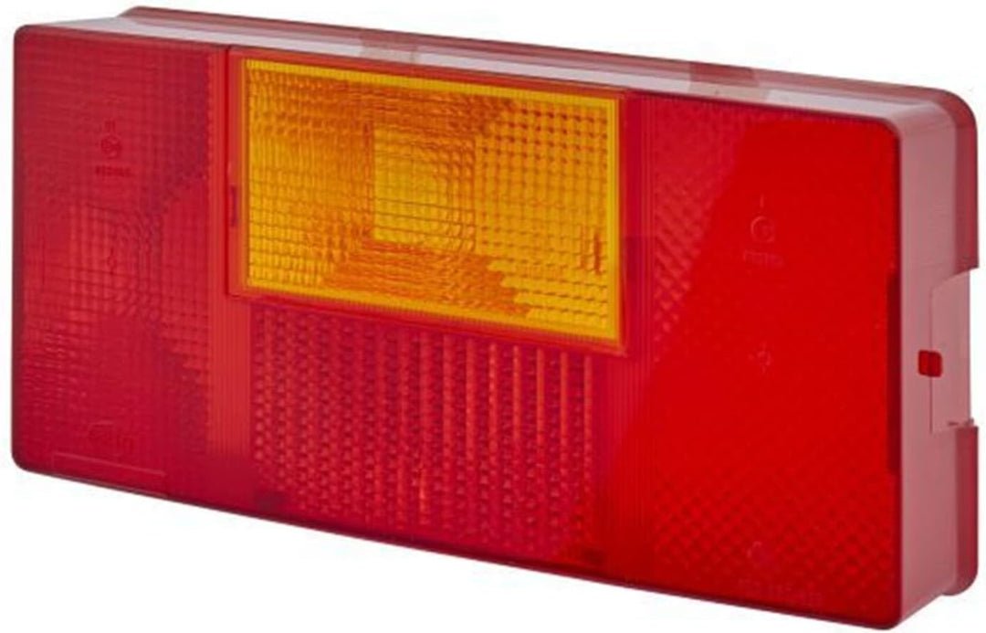HELLA Rückleuchte - Glühlampe - 24V / 12V - Anbau - ECE - Lichtscheibenfarbe: rot/gelb - Stecker: Fl
