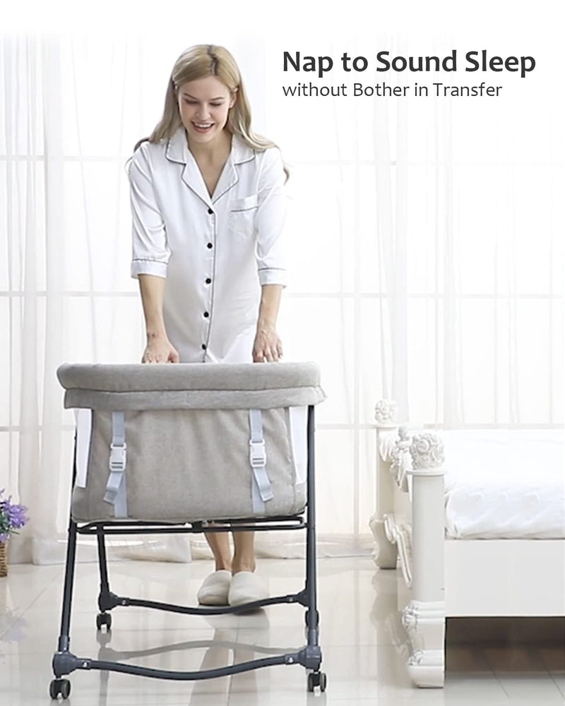 UBRAVOO Faltbares beistellbett Baby, Grab-and-go Baby Bett mit Matratze & Rädern für Neugeborene, Ki