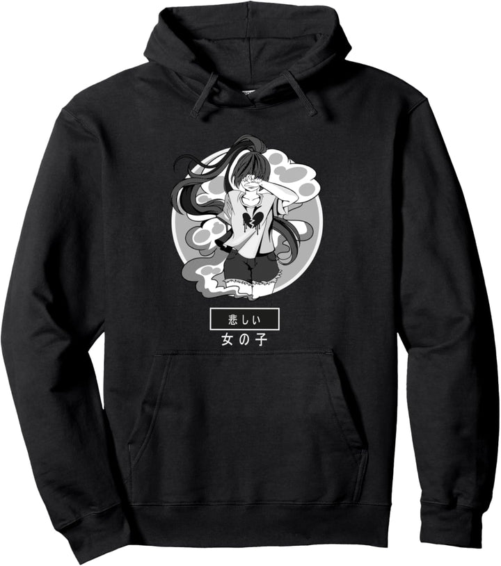 Ästhetisch traurig Anime Mädchen Manga Japan Otaku Introvertiert Anime Pullover Hoodie