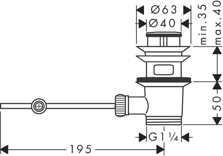 hansgrohe Zugstangen-Ablaufgarnitur, Chrom Single, Single