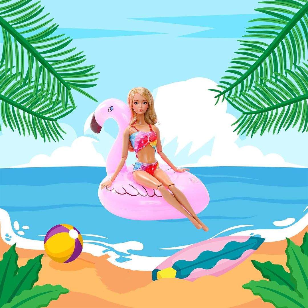 Miunana Puppen Pool Schwimmbad Puppenkleidung Kleidung Meerjungfrau Badeanzug Bikini Schwimmring Acc