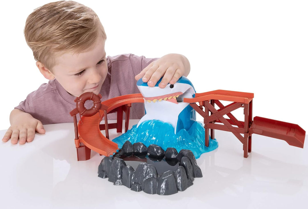 Teamsterz Farbwechselnde Autos mit Haifischbeiss-Spielset, Farbwechsel-Autos und Schienen-Set, ideal