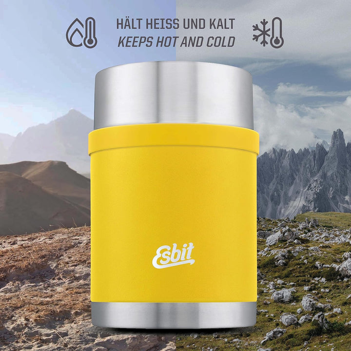 Esbit Thermobehälter Sculptor für Essen - Warmhaltebehälter 500 ml in Sunshine Yellow - aus Edelstah