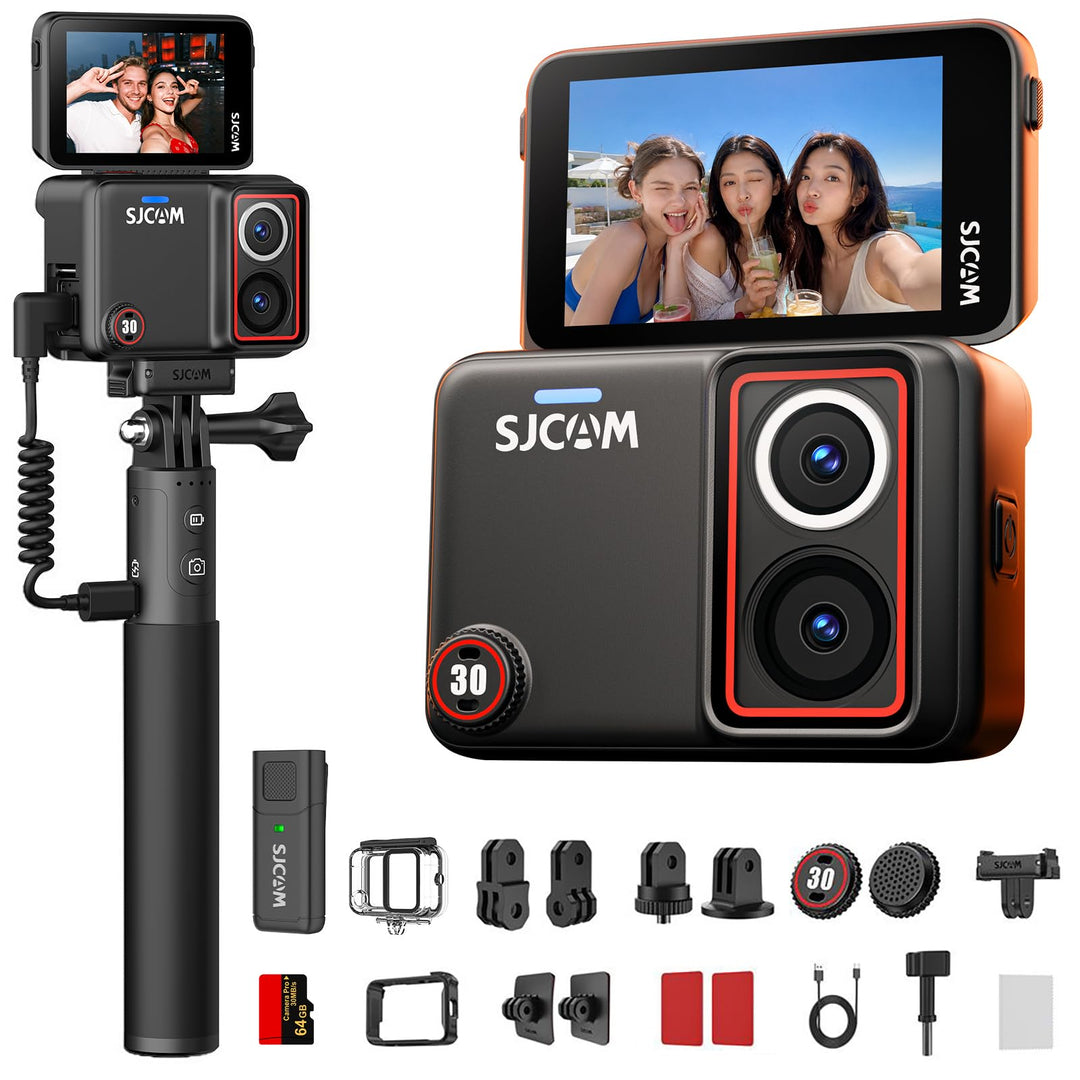 SJCAM SJ30 6K/5K Action Cam(64GB) mit Wireless Mikro Unterwasserkamera Wasserdicht Combo(64GB), Wass