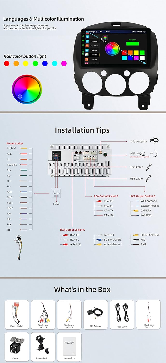 JOYX Android 12 Autoradio Passt für Mazda 2 (2007-2012) - [4G+64G] - Eingebaut DSP/Carplay/Android A