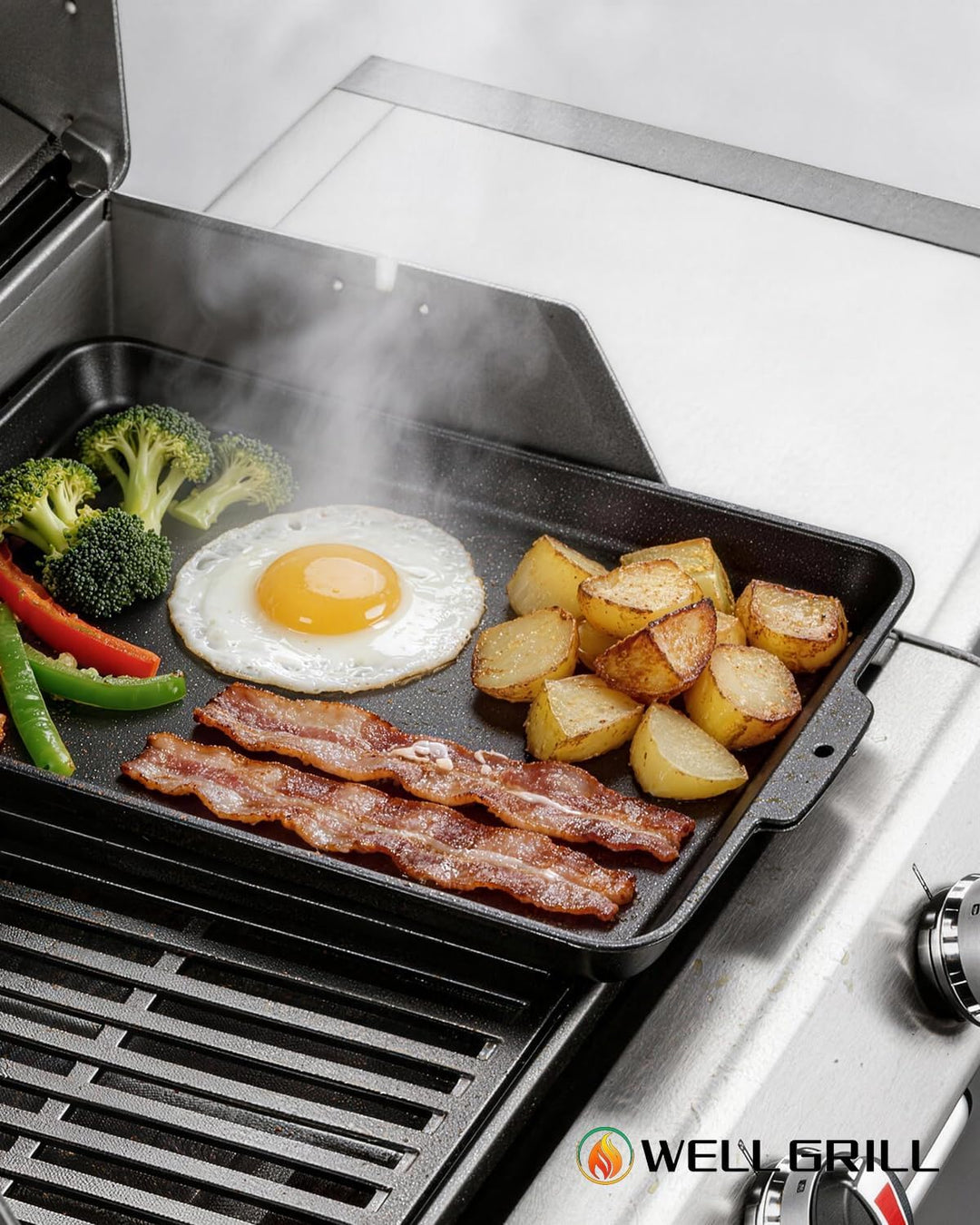 WELL GRILL Platte Ersatzteile Teppanyaki Grillplatte 49x29cm 49x29cm für Herd, 49x29cm für Herd