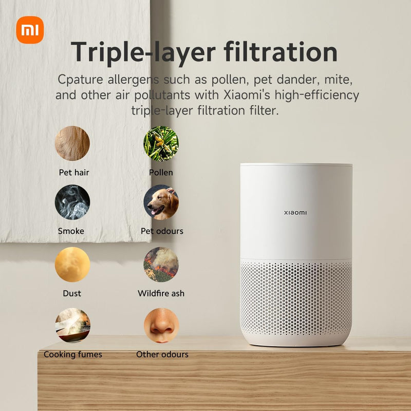 Xiaomi Smart Air Purifier 4 Compact Luftreiniger(beseitigt bis zu 99, 97% Tierhaare, Staub, Viren &