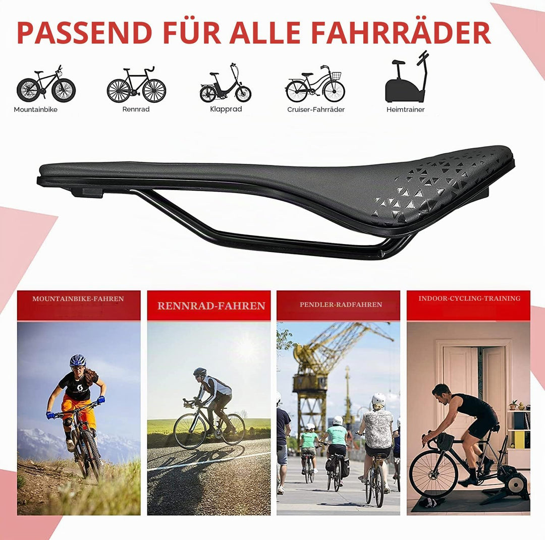 KOOTU Rennradsattel, Komfort-Fahrradsitz für Männer und Frauen, wasserdicht, atmungsaktiv, stossdämp