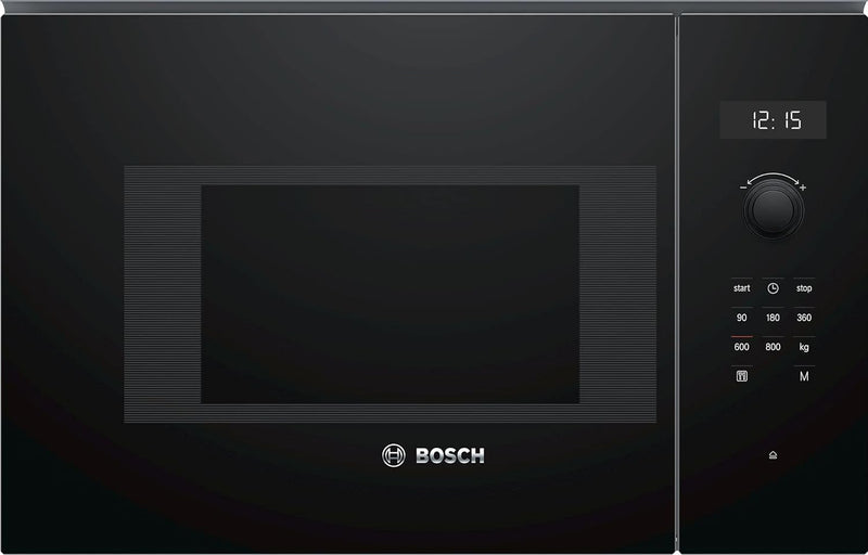 Bosch BFL524MB0 Serie 6 Einbau-Mikrowelle, 38 x 60 cm, 800 W, Drehteller 25,5cm, Türanschlag Links,