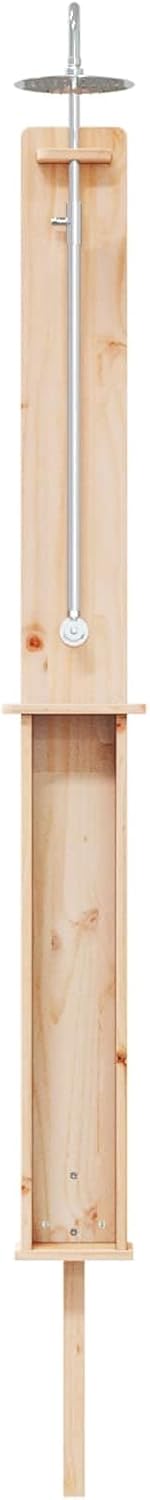 vidaXL Aussendusche 246 cm Massives Kiefernholz und Edelstahl, Moderne wetterfeste Aussendusche, Out