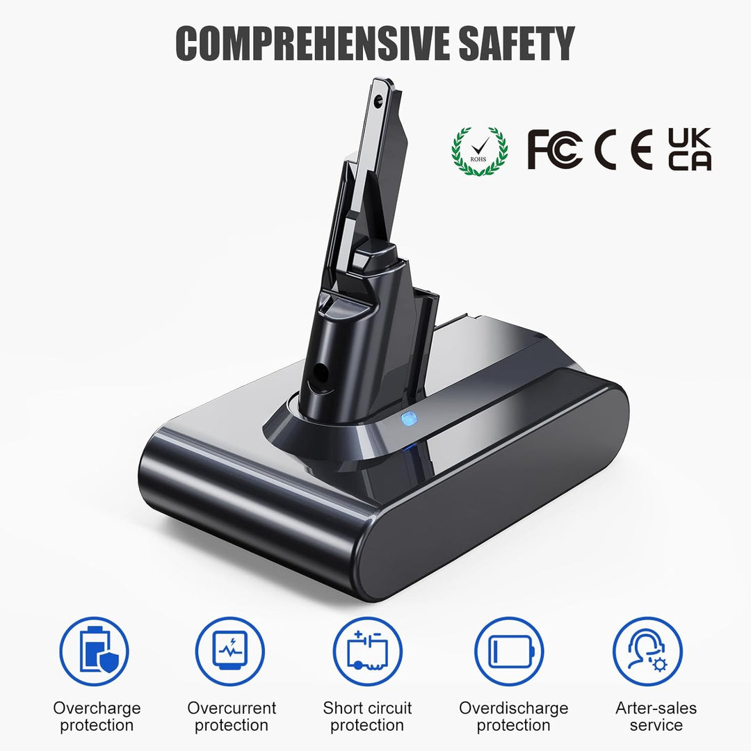 EVARY Akku für Dyson V7 SV11 Mit Batterieanzeige Kompatibel SV11 V7 Absolute Animal Motorhead Trigge