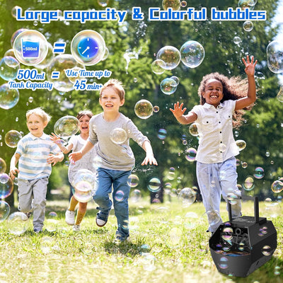 Theefun Tragbare Seifenblasenmaschine, Automatischer Seifenblasenmaschine Kinder 500ml Seifenblasen
