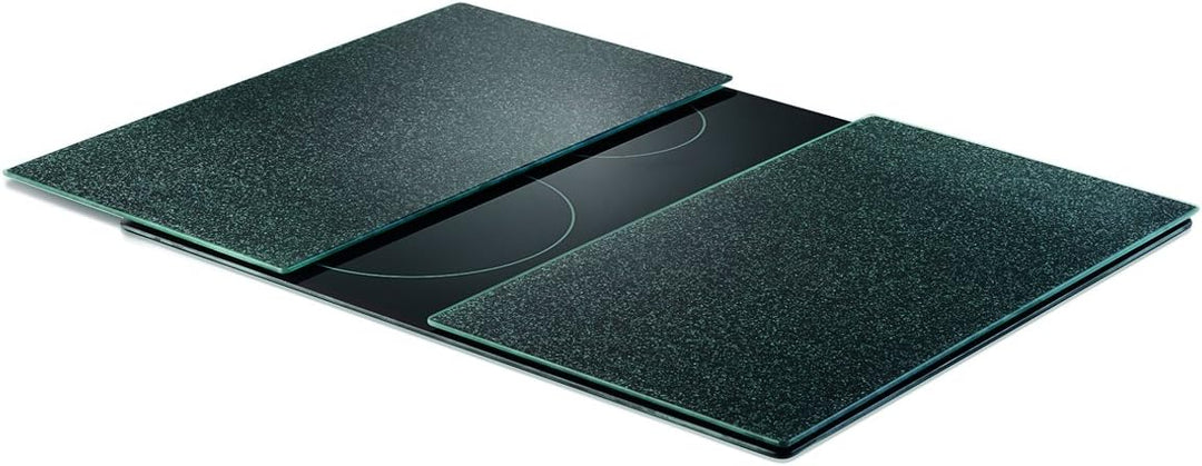 Zeller 26255 Herdabdeck-/Schneideplatten Granit, 2-er Set, Glas, anthrazit 52 x 30 x 0.8 cm ca. 30x5