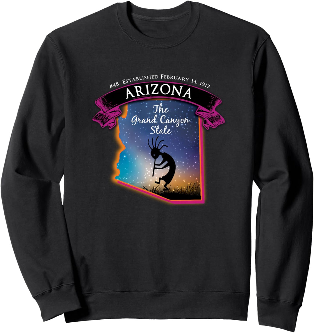 Arizona The Grand Canyon State Map Starry Night Sky Souvenir Sweatshirt