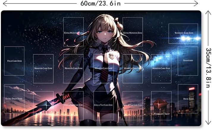 Mlikemat Spielmatte Sky Striker Ace – Raye TCG CCG OCG Sammelkartenspielmatte mit Zonen + gratis Tas