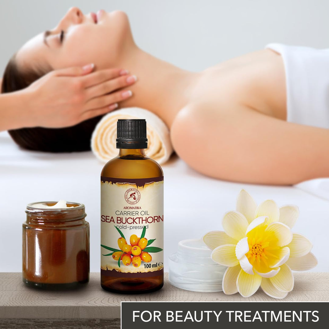 Sanddornöl 100ml - Hippophae Rhamnoides - Kaltgepresst - Sanddorn Öl - Sea Buckthorn Oil - Rein &amp; Na