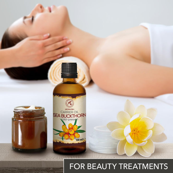 Sanddornöl 100ml - Hippophae Rhamnoides - Kaltgepresst - Sanddorn Öl - Sea Buckthorn Oil - Rein &amp; Na