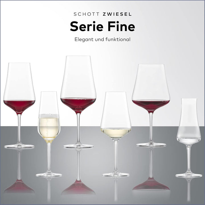 SCHOTT ZWIESEL Sektkelch Fine (6er-Set), stilvolle Champagner Gläser mit Moussierpunkt, spülmaschine