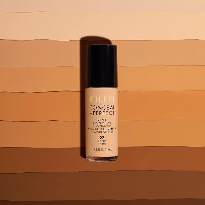 Milani C-M0-012-30 Conceal And Perfect 2 in 1 Foundation + Concealer Hazelnut, 30 ml