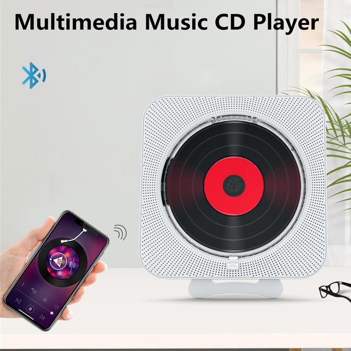 CD-Player mit Bluetooth – Wandmontierbarer Musik-Player Home Audio Boombox mit LCD-Display und Staub