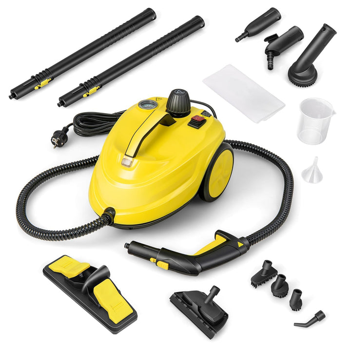 COSTWAY Dampfreiniger 2000W, Reinigungsmaschine 1,8 L Wasserkapazität &amp;13 Zubehörsätze, Bodendampfre