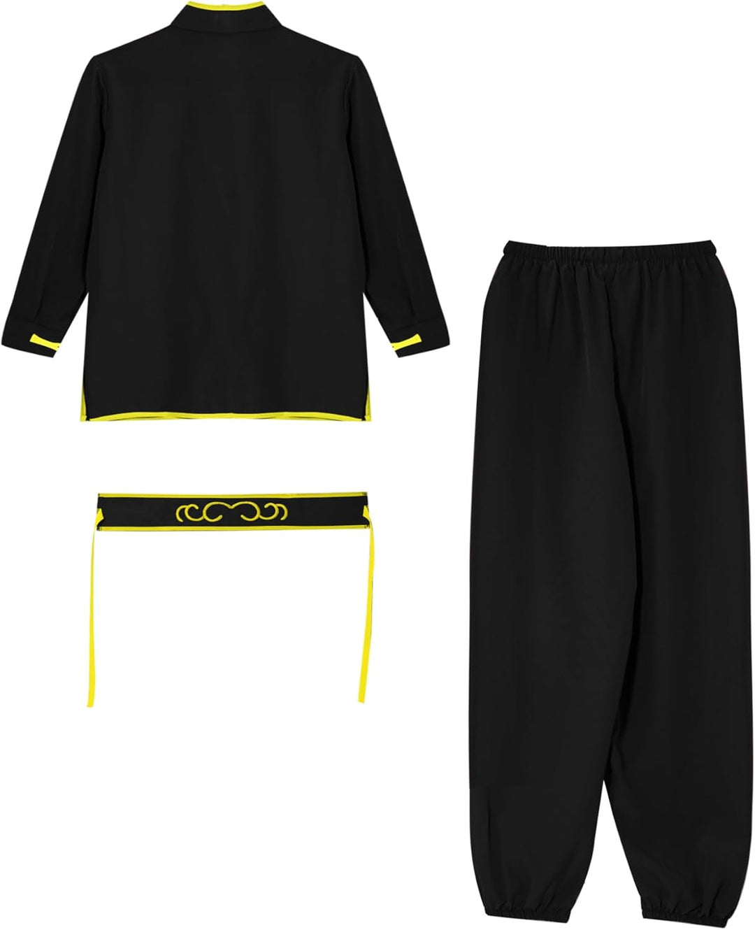 Mufeng Kinder Jungen Tai Chi Uniform Langarm Kung Fu Shirt mit Wushu Hose Chinesisch Kung Fu Wing Ch