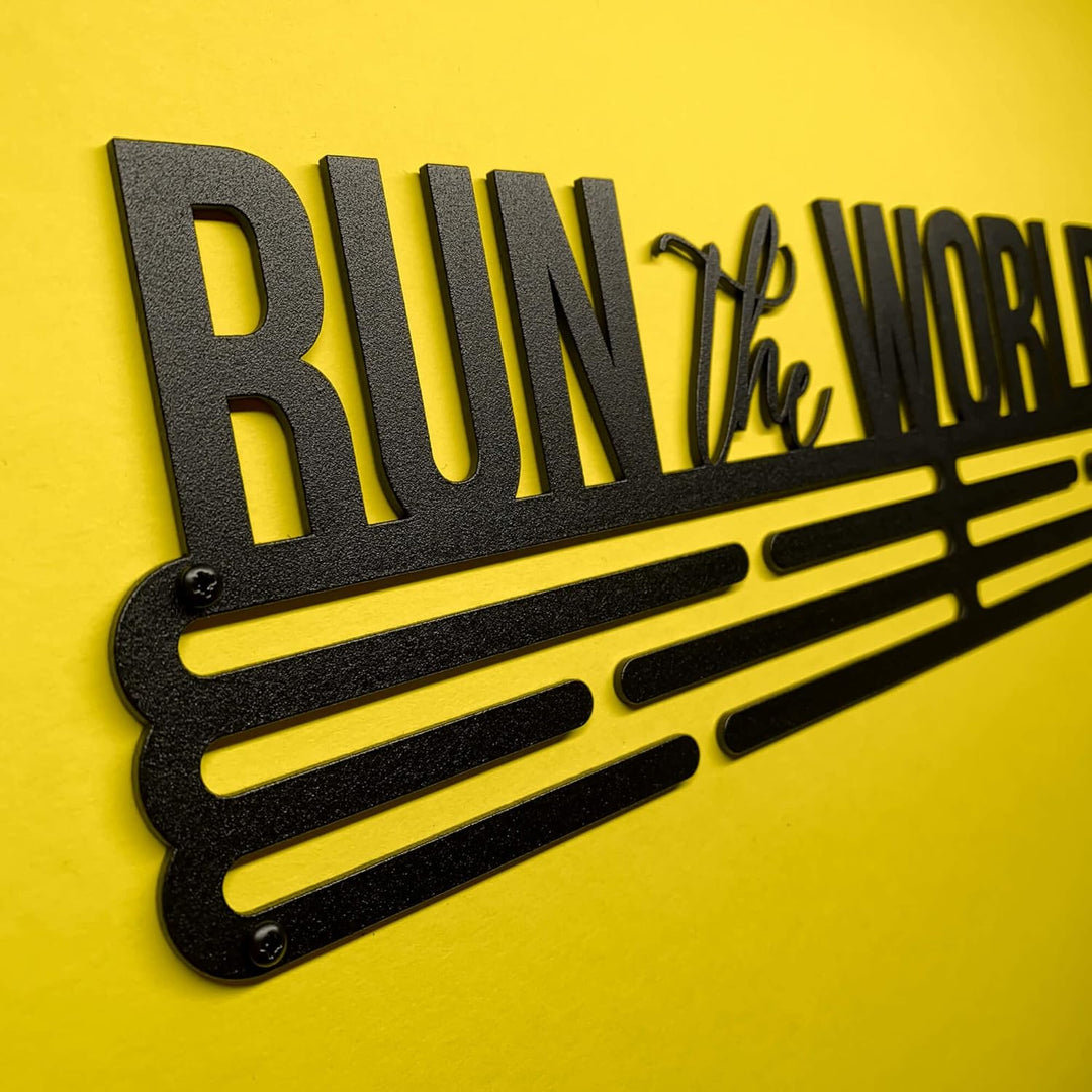 United Medals Run The World Medaillenhalter Edelstahl | Medaillen Aufhänger | Medal Hanger Holder Di