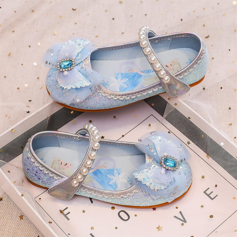 YOSICIL ELSA Prinzessin Schuhe Mädchen Kinder Sandalen Glitter für Verkleidung Cosplay Geburtstagspa