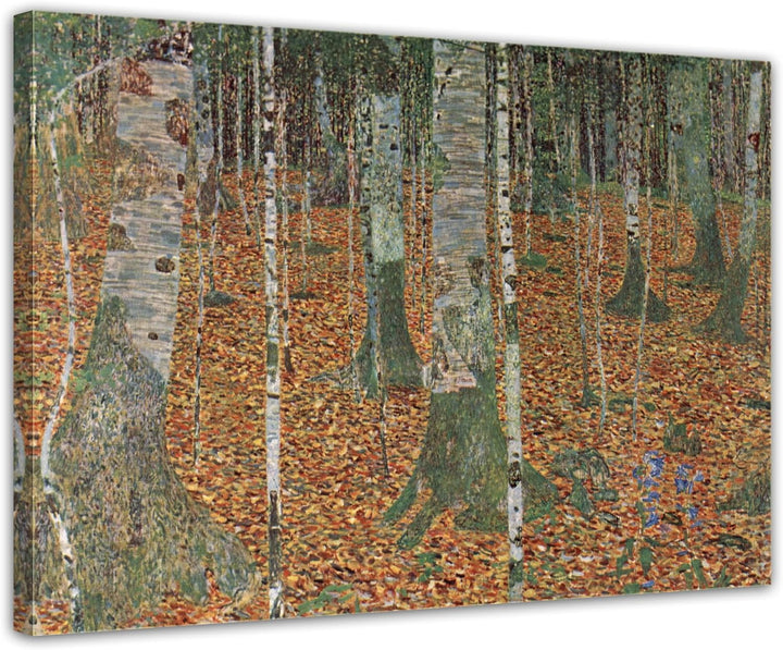 Bilderdepot24 Bild auf Leinwand | Gustav Klimt - Birkenwald in 80x60 cm als Wandbild | Wand-deko Dek