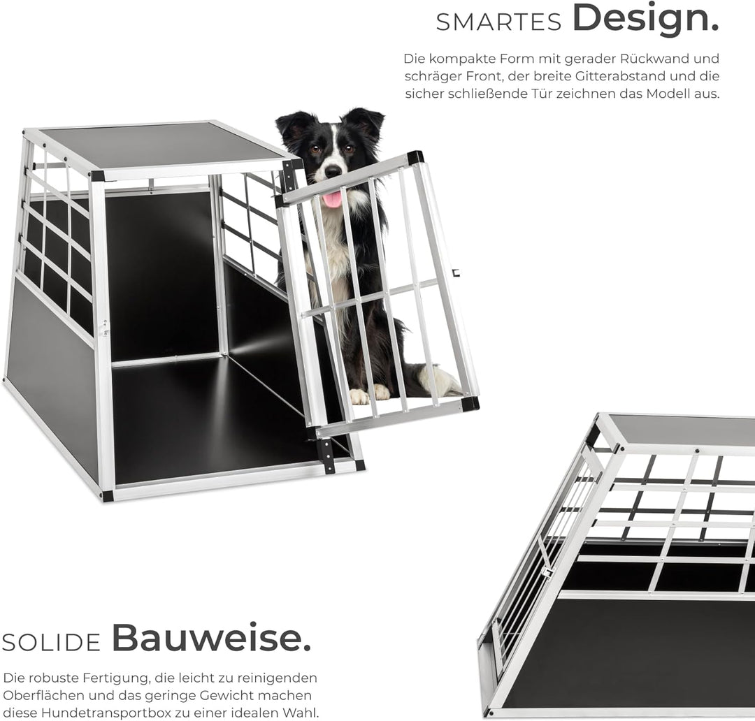 tectake® Hundebox Auto oder Hundebox für Zuhause, Aluminium Hundetransportbox, leicht und stabil, Au