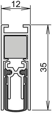 Türdichtung Doppeldicht M12/35 Nr.1-393 Auslösung 2-seitig L.958mm Alu.