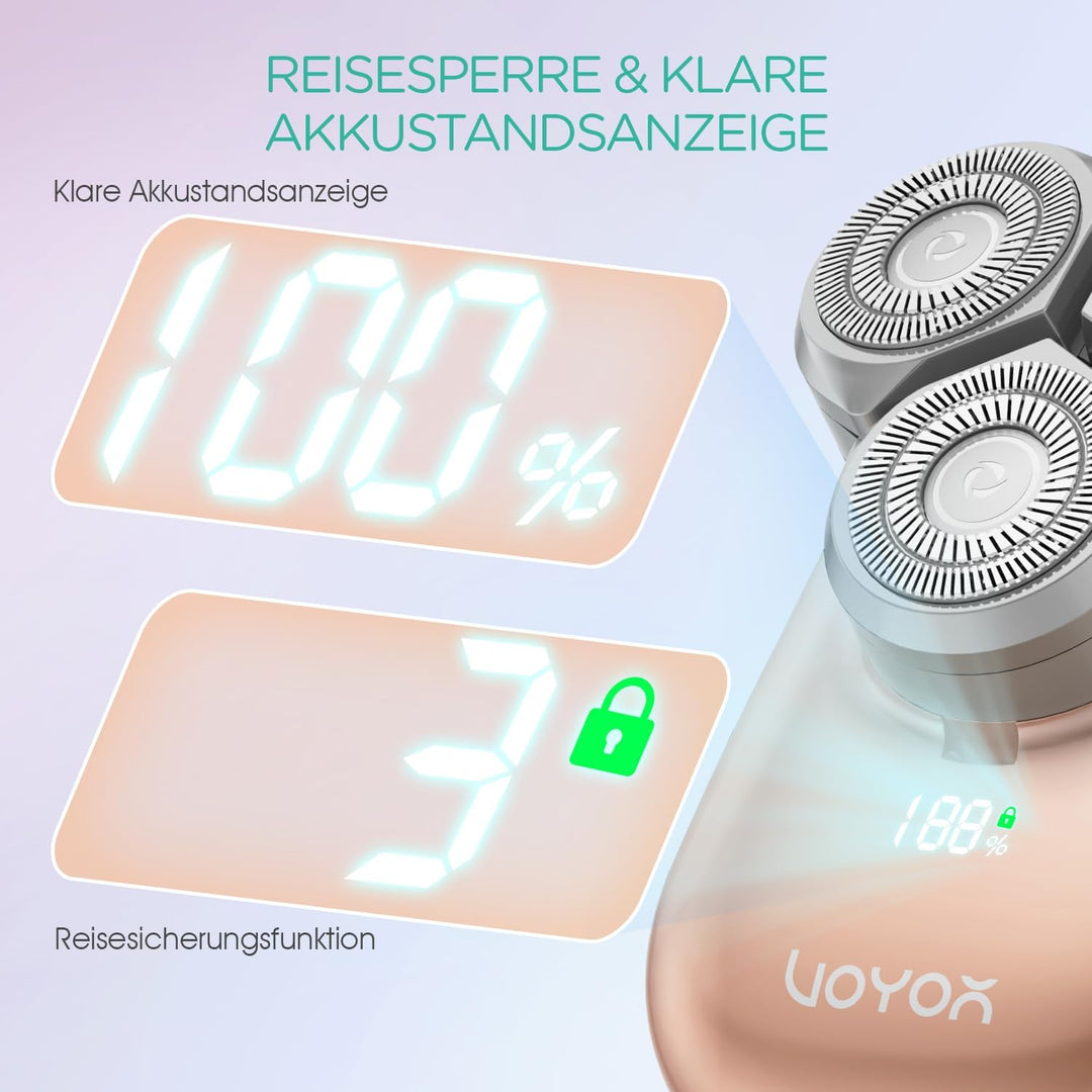 VOYOR Damenrasierer Elektrisch Epilierer Damen Rasierer Damen Intimrasierer Für Frauen Wasserdichter
