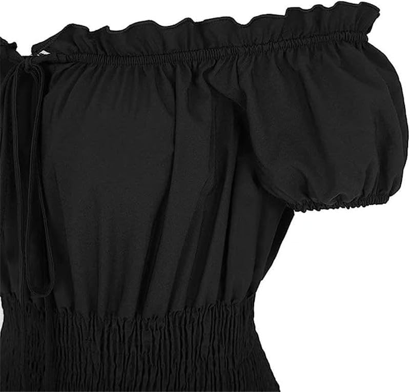Black Sugar Mittelalterliches Kleid Frauen Renaissance Retro Kostüm Mittelalter Vintage Halloween Go