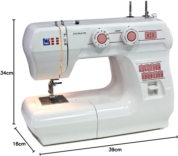 W6 WERTARBEIT N 1615 Nähmaschine (Freiarm Super Nutzstich-Nähmaschine (17 Programme)) weiss