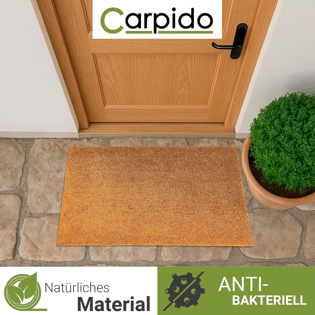 Carpido rutschfeste Kokosmatte - 60 x 90 cm 24mm Natur - Schuhmatte für Innen und für den überdachte