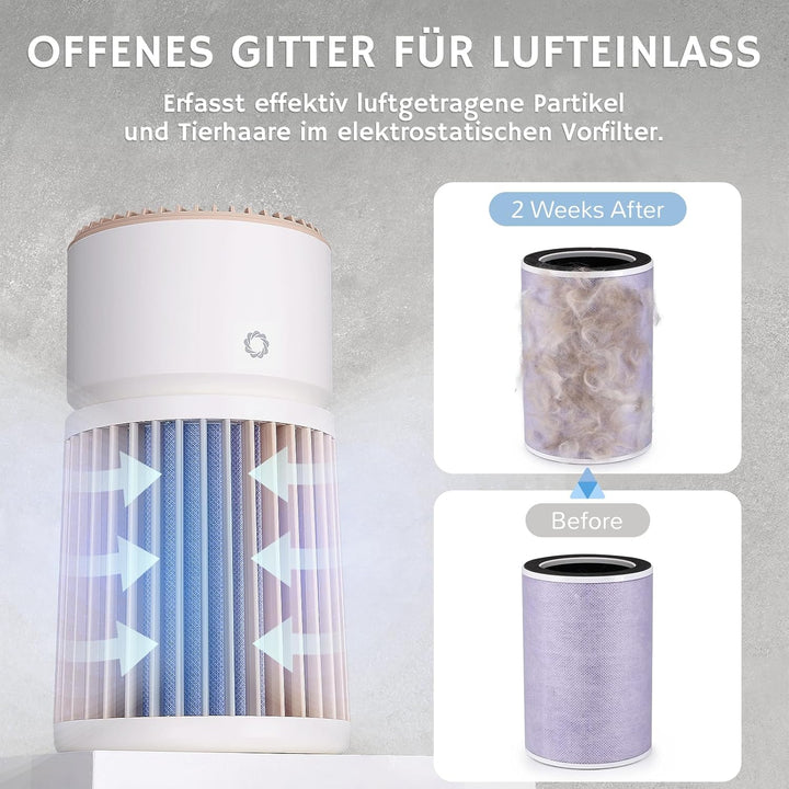 Airthereal Luftreiniger für Haustiere mit H13-Filter gegen Gerüche – Entfernt Tierhaare, Hautschuppe