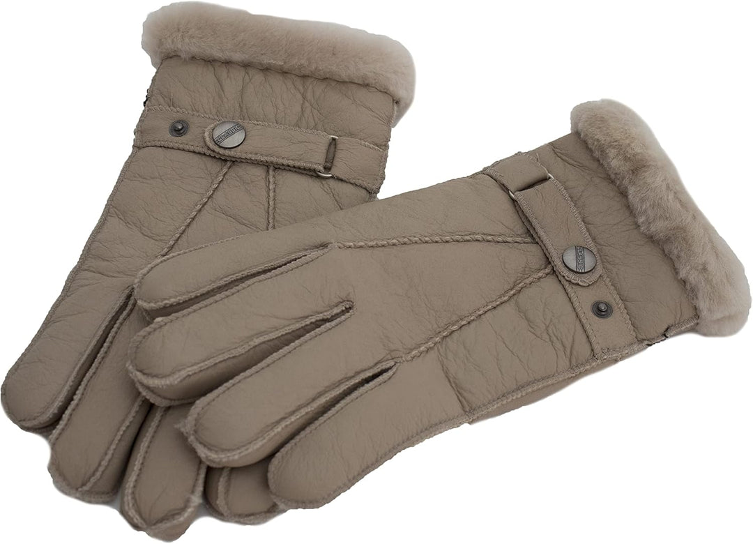 Reissner Lammfelle Fingerhandschuhe HDS-FINGER2 Merino Lammfell Nappa Leder in schwarz, beige und wa