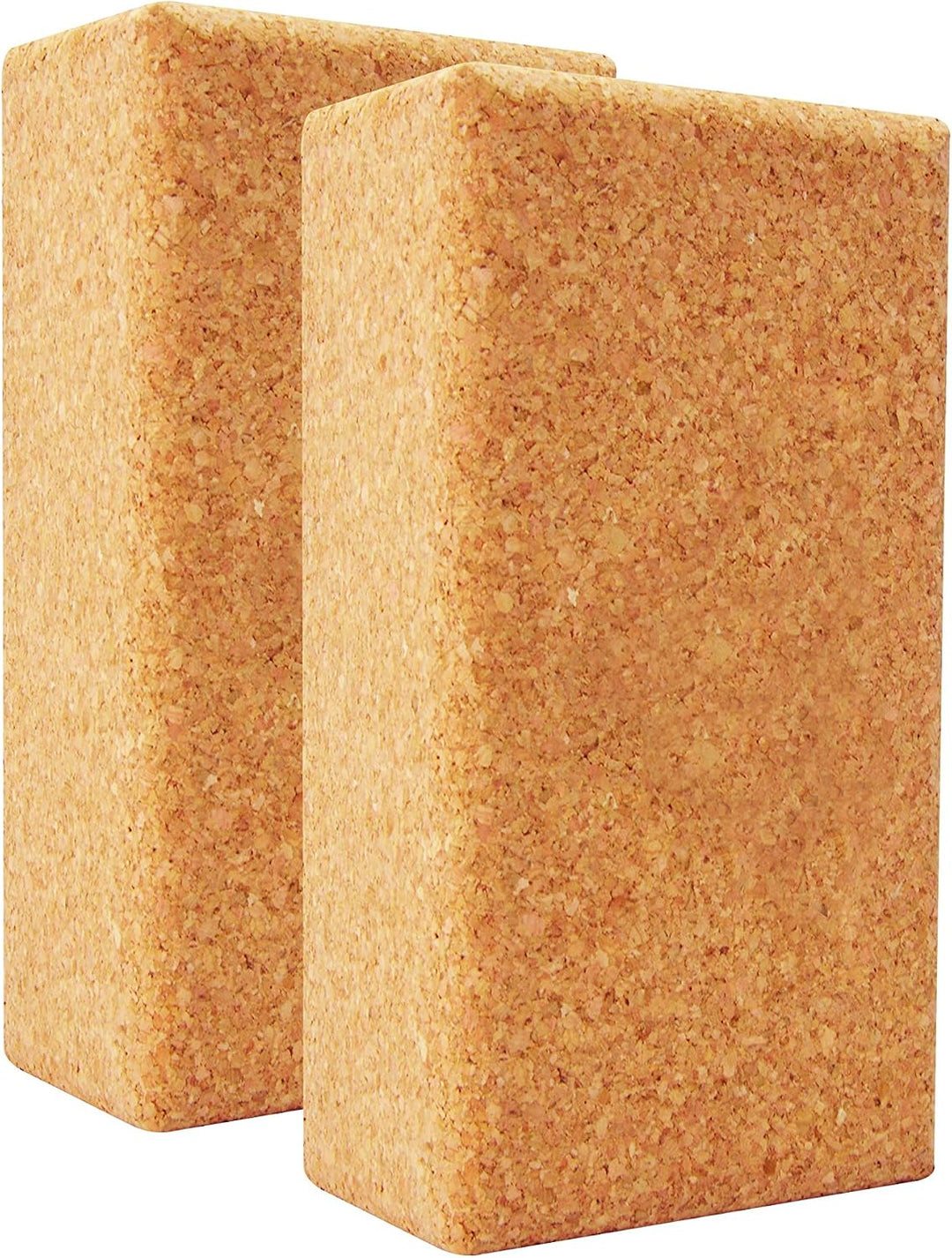 Yoga Block 2er SET Kork 100% Natur - Hatha Klotz auch für Anfänger Meditiation &amp; Pilates, Fitness Zu