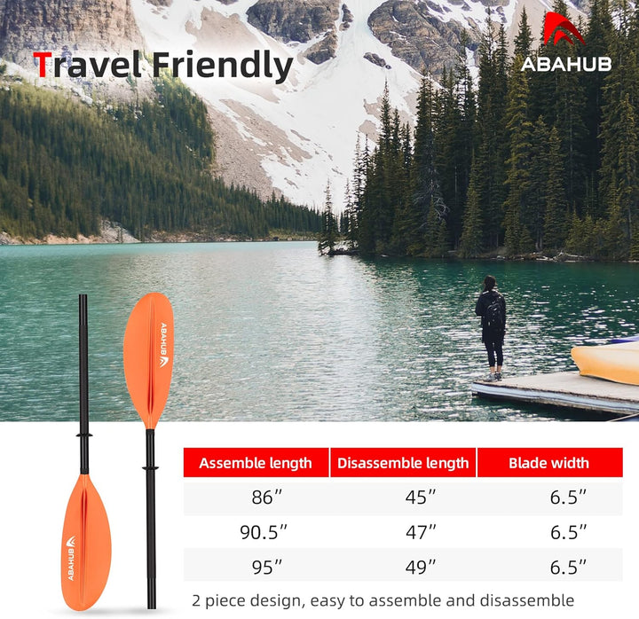 Abahub 218/230/241cm Kajak Paddel Aluminium Doppelpaddel mit Paddelleine für Kajakfahren Ruderboot K