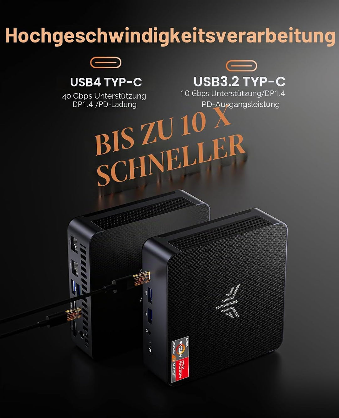Mini PC Lüfterlos, NiPoGi Intel Celeron N5100 (bis zu 2,8 GHz), 8 GB RAM, 256 GB M.2 SSD, Windows 11