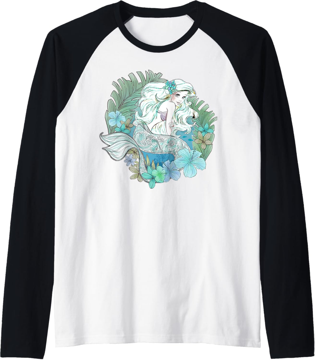 Disney Little Mermaid Ariel Watercolors Raglan
