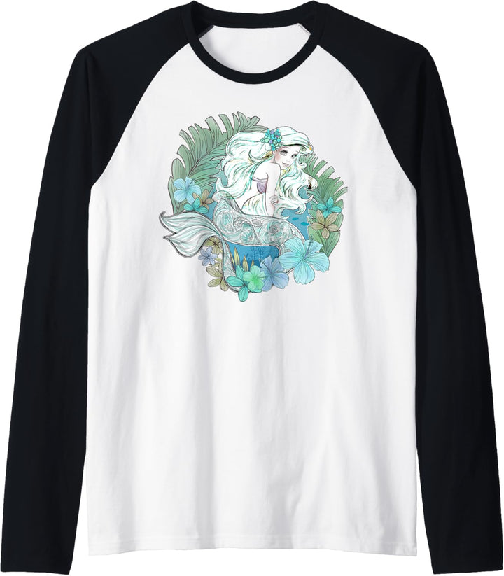 Disney Little Mermaid Ariel Watercolors Raglan