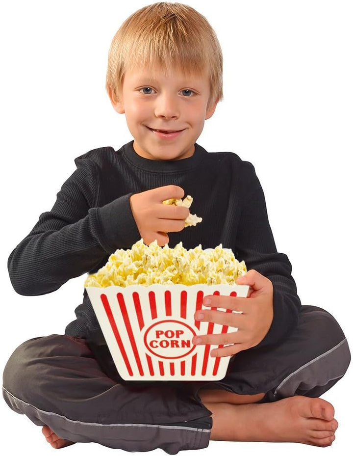 Novelty Place Kunststoff rot &amp; weiss gestreiften klassischen Popcornbehälter für Movie Night - 8 "Qu