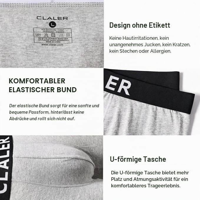 Boxershorts Herren 6er Pack Baumwolle Unterhosen Männer Retroshorts Bequeme und Atmungsaktive Men Un