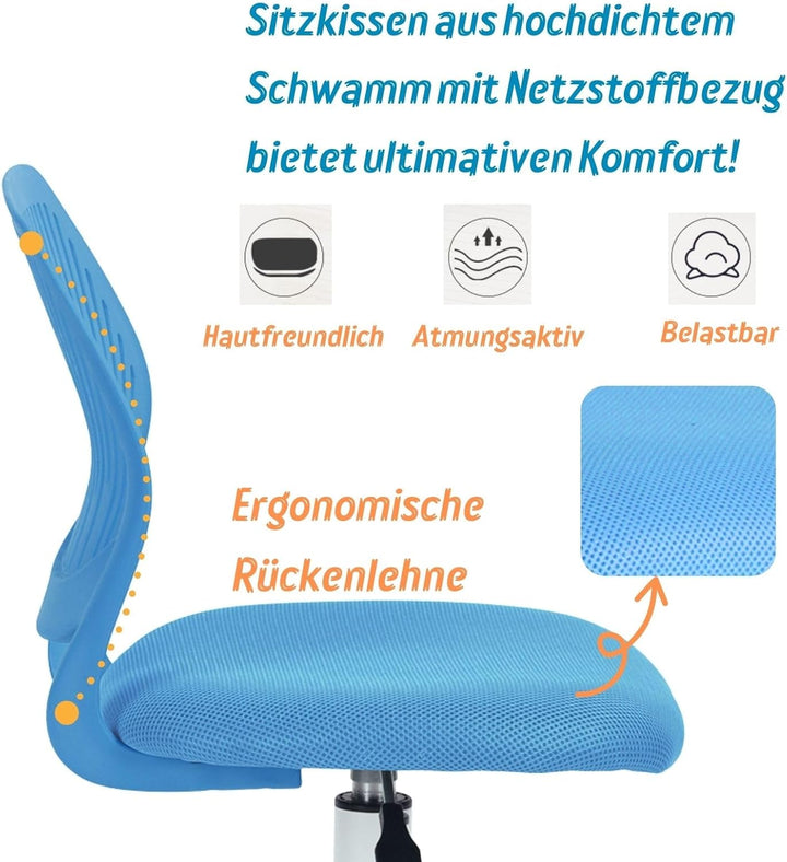 FurnitureR Bügelhocker ergonomisch, höhenverstellbar, ohne Armlehnen, Netzrückenlehne, Sitzfläche 38
