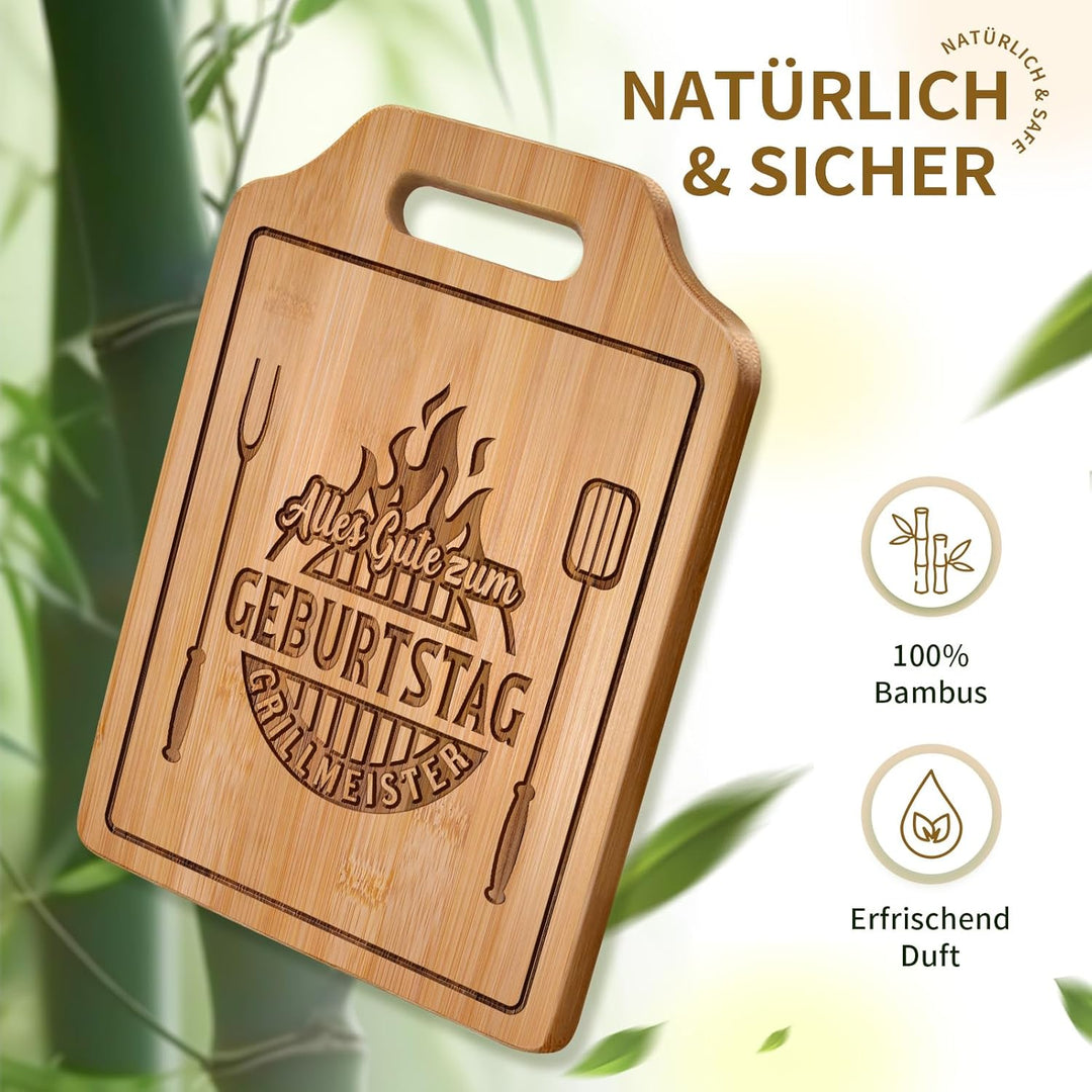 Geburtstagsgeschenk für Männer - Graviertes Bambus Schneidebrett, Geschenke für Männer Geburtstag, G