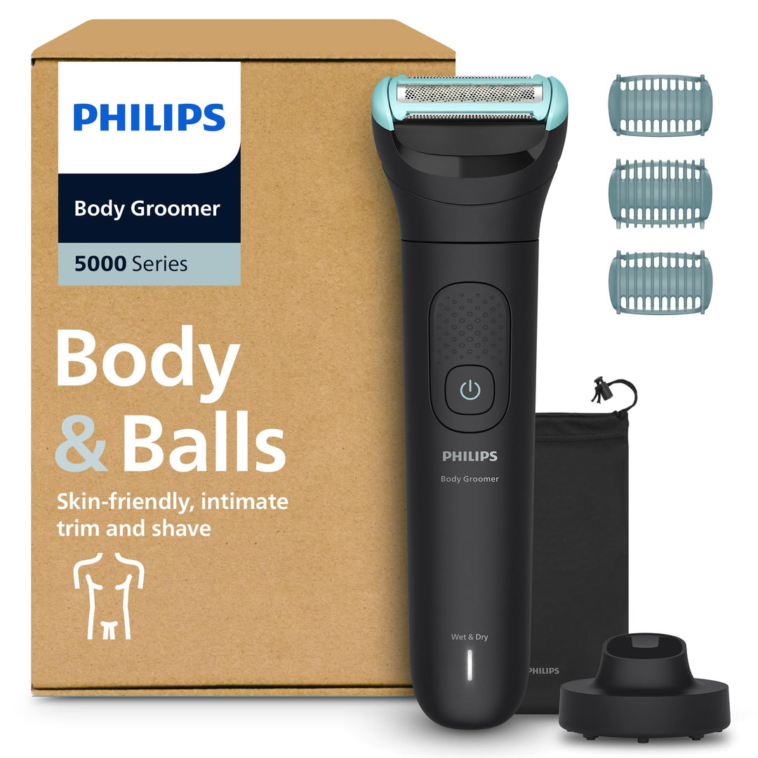 Philips Bodygroom Series 5000 – Trimmer für Männer mit Rasiersystem mit Dreifachschutz, auch zur Nut