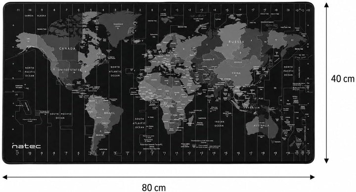 Natec Office Mouse Pad - Time Zone Map 800 x 400