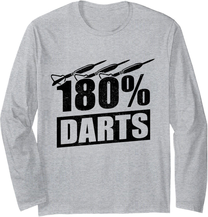 - 180% Dartpfeile - Lustiger Dartspieler Langarmshirt